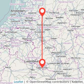 Ahaus Saarbrücken Mitfahrgelegenheit Karte