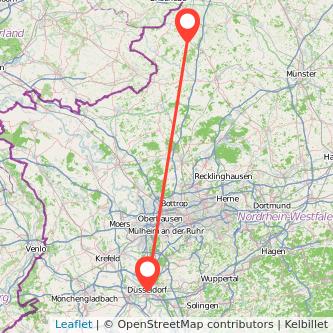 Ahaus Düsseldorf Mitfahrgelegenheit Karte