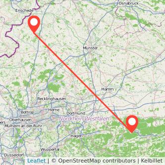 Ahaus Arnsberg Mitfahrgelegenheit Karte