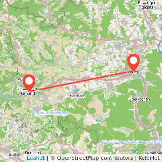 Aalen Schwäbisch Gmünd Mitfahrgelegenheit Karte