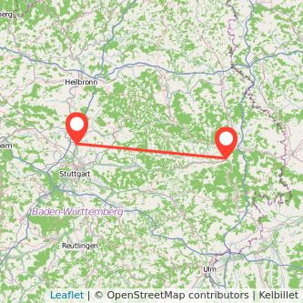 Aalen Ludwigsburg Mitfahrgelegenheit Karte
