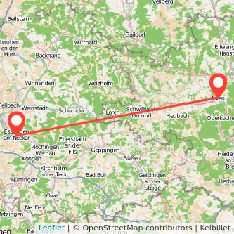 Aalen Esslingen Mitfahrgelegenheit Karte