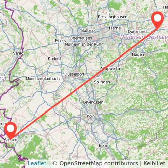 Aachen Unna Mitfahrgelegenheit Karte