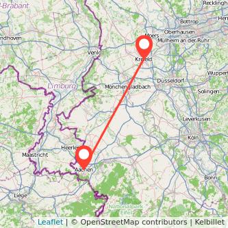 Aachen Krefeld Mitfahrgelegenheit Karte