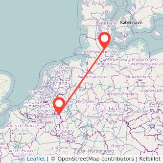 Aachen Kiel Mitfahrgelegenheit Karte