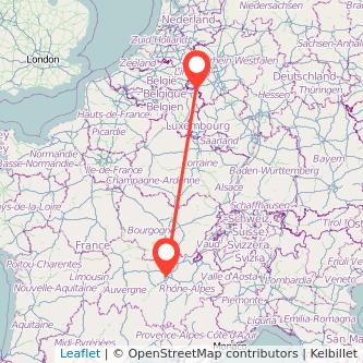 Aachen Lyon Mitfahrgelegenheit Karte