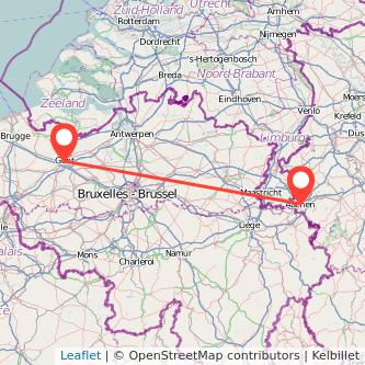 Aachen Gent Bahn Karte