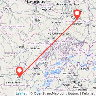 Ostfildern Lyon Mitfahrgelegenheit Karte