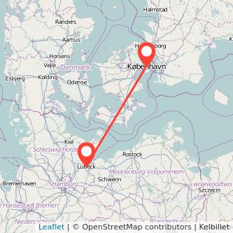 Kopenhagen Lübeck Mitfahrgelegenheit Karte