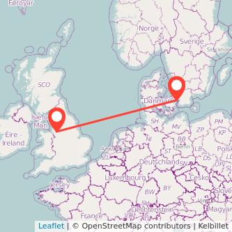 Copenhagen Warrington train map