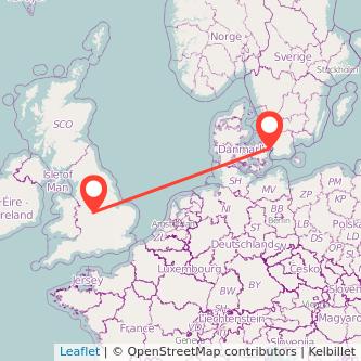 Copenhagen Tamworth train map