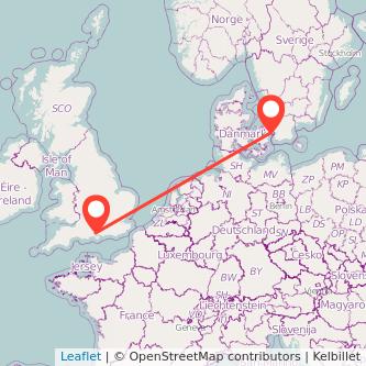 Copenhagen Southampton bus map