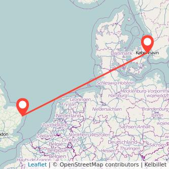 Copenhagen Lowestoft train map