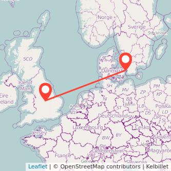 Copenhagen Leicester train map