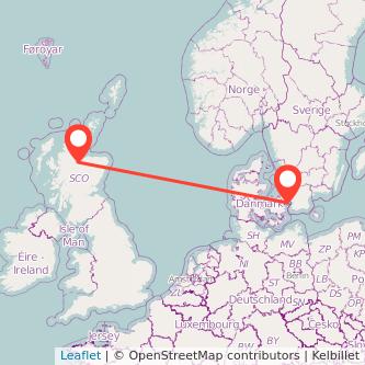 Copenhagen Inverness bus map