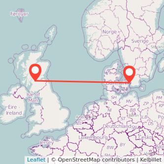 Copenhagen Glasgow bus map