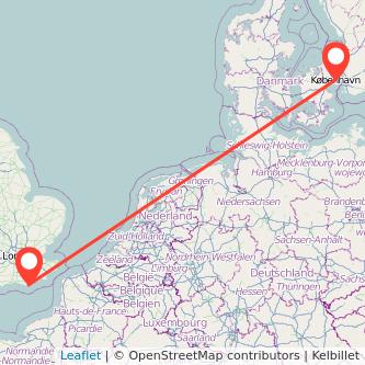 Copenhagen Eastbourne train map