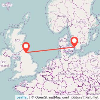 Copenhagen Durham train map