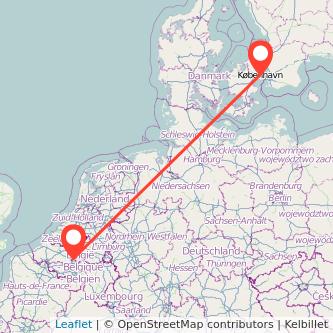 Copenhagen Brussels train map