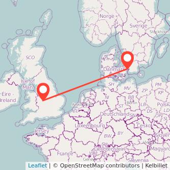 Copenhagen Birmingham train map