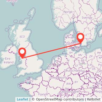 Copenhagen Bangor train map