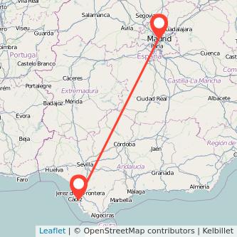 Mapa del viaje Puerto Real Madrid en tren