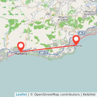 Mapa del viaje Marbella Fuengirola en bus