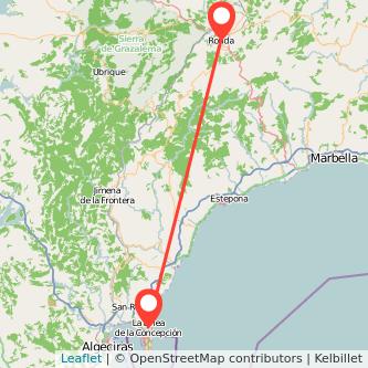 Mapa del viaje La Línea de la Concepción Ronda en bus