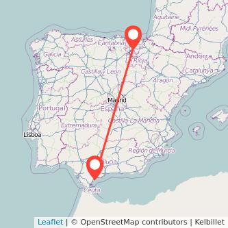 Mapa del viaje Estepona Vitoria-Gasteiz en bus