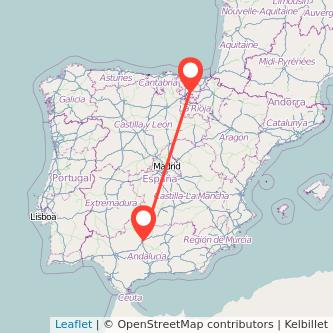 Mapa del viaje Córdoba Vitoria-Gasteiz en bus