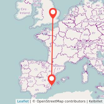 Alicante London train map