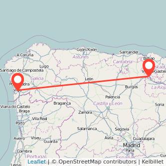 Mapa del viaje Vigo Miranda de Ebro en tren