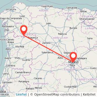 Mapa del viaje Verín Madrid en bus