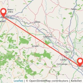 Mapa del viaje Tudela Logroño en bus