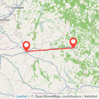 Mapa del viaje Tarancón Cuenca en bus