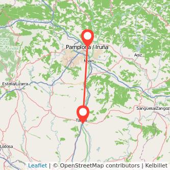 Mapa del viaje Tafalla Pamplona en tren