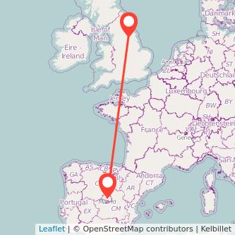 Madrid York train map