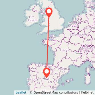 Madrid Wrexham train map