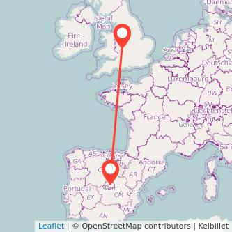 Madrid Worcester bus map