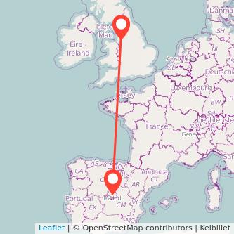 Madrid Wigan train map