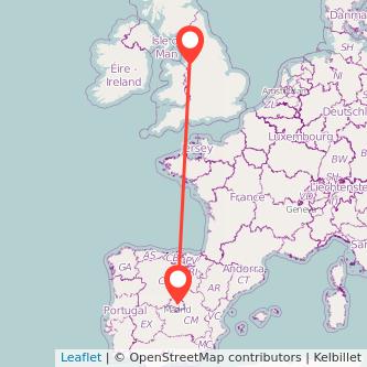 Madrid Widnes train map