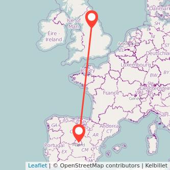 Madrid Wakefield train map