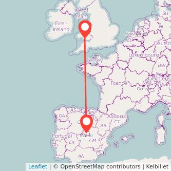 Madrid Swansea train map