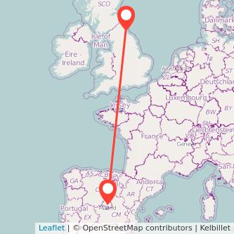 Madrid Sunderland train map