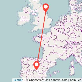 Madrid Scarborough train map