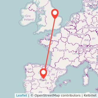 Madrid Peterborough train map