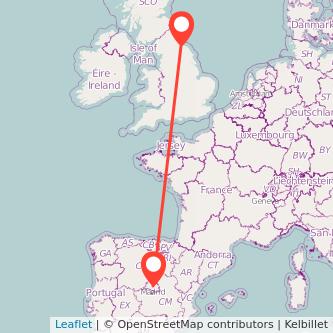 Madrid Middlesbrough train map