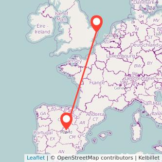 Madrid Lowestoft train map