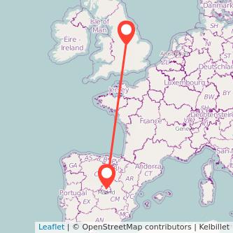 Madrid Loughborough train map