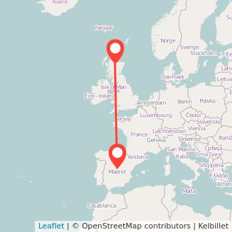 Madrid Inverness train map